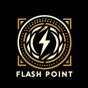 flash point wealth logo emphasizing the point where once reached your financial wealth and life could ignite and reach a new amazing level.