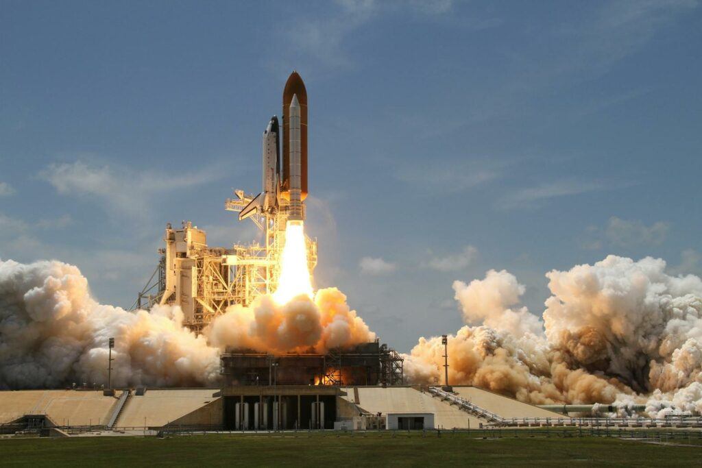 Time Lapse Photography of the space shuttle Taking-off, symbolizing how powerful we are and that we similarly can take off and explore new worlds.